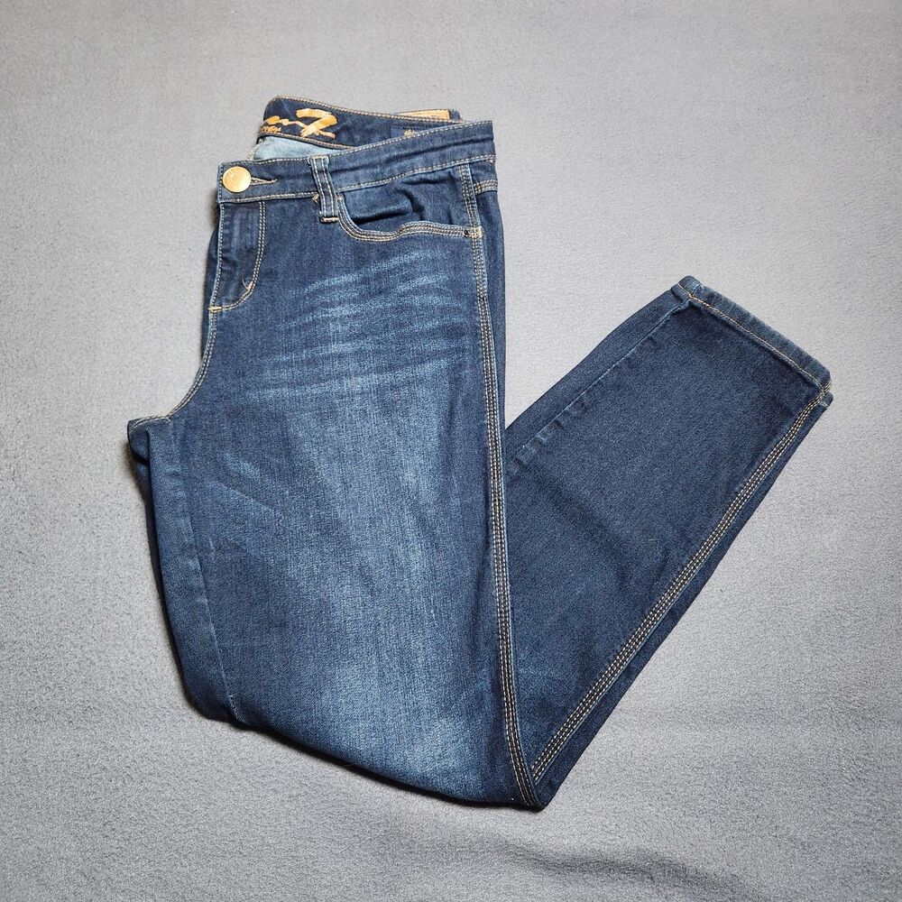 Seven7 Jeans Women 12 Mid Rise Skinny Dark Wash